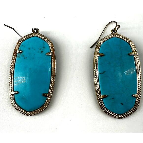 Kendra Scott Turquoise and gold  tone Earrings - Picture 2 of 3